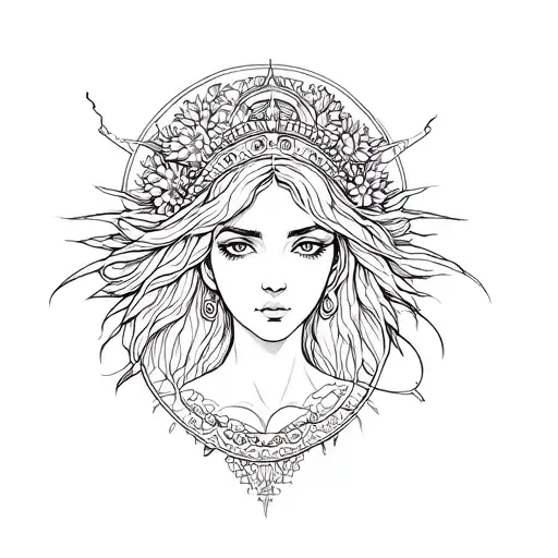 Virgo Goddess tattoo design idea