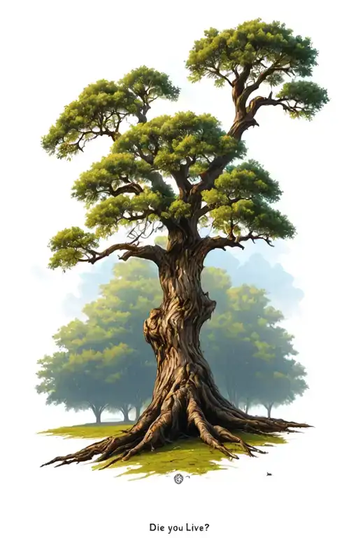 once you learn how to die you learn how to live oak tree tattoo design idea