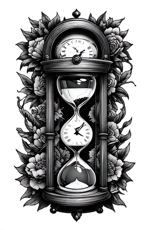 father time with a Sandglass as well tattoo design idea