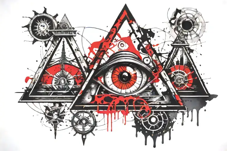 all seeing eye hourglass  tattoo design idea