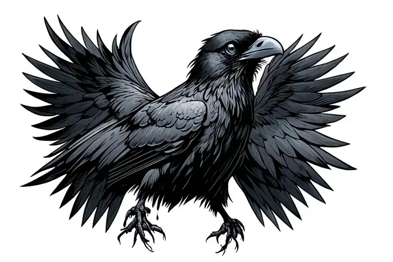 The Crow’s Mournful Expression: The crow could have a subtle tear under one eye, symbolizing its (and the father’s) sorr tattoo design idea