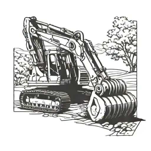 excavator emerging tattoo design idea