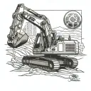 excavator emerging tattoo design idea