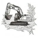 excavator emerging tattoo design idea