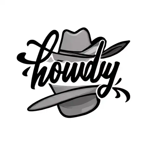 "howdy" in cursive tattoo design idea