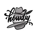 "howdy" in cursive tattoo design idea