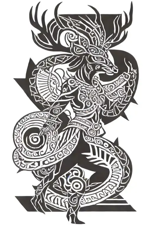 yaqui deer dancer tattoo design idea