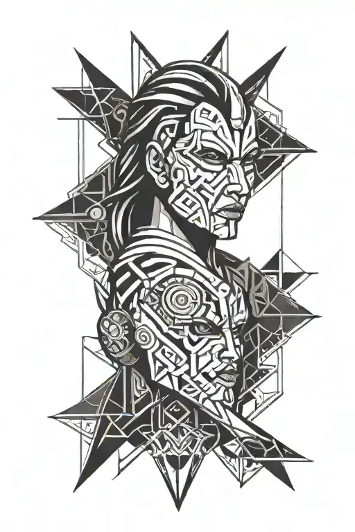 star wars, villain, tribal pattern tattoo design idea
