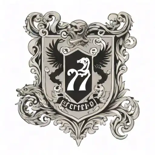 Numbers 07110 Rössle Stuttgarter kicker coat of arms tattoo design idea