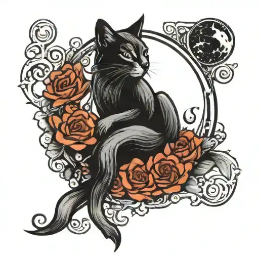 the night belongs to you with moon and sleep token symbol tattoo design idea