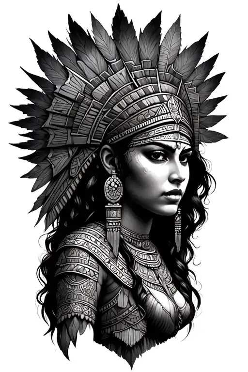 "And if I live 100 years, 100 years p" Aztec Princess tattoo design idea