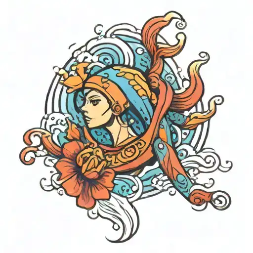 swimmer tattoo design idea