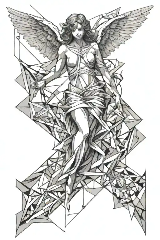 falling angel tattoo design idea