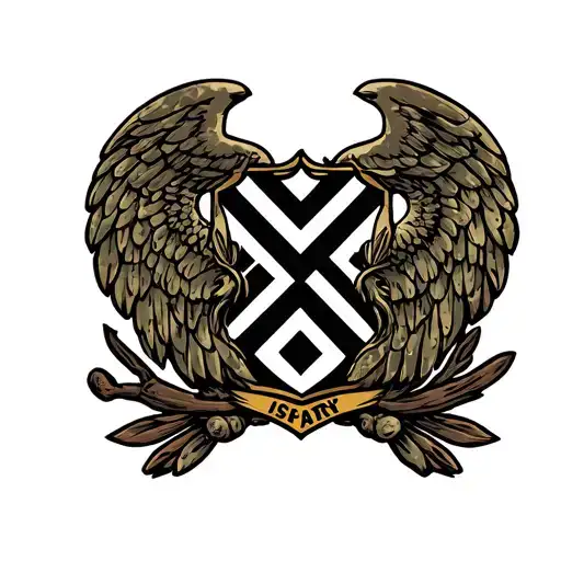 Combine elements of US Army Infantry insignia with traditional military camouflage patterns tattoo design idea