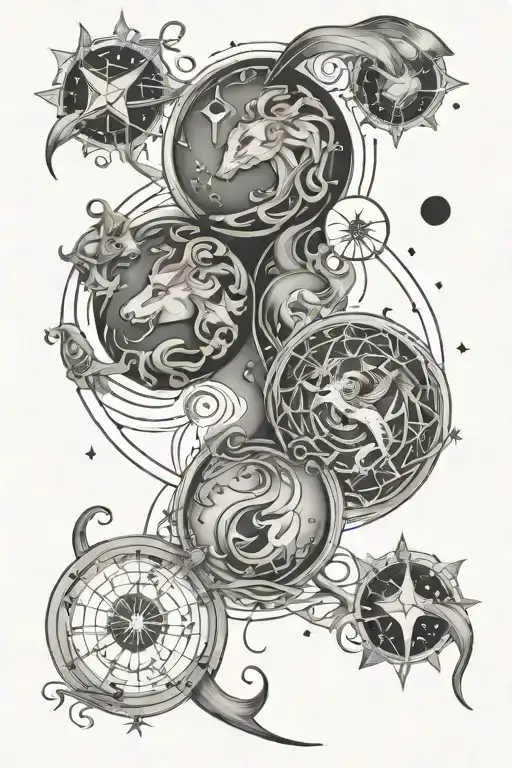 Constellation Leo Libra Scorpio Pisces tattoo idea tattoo design idea
