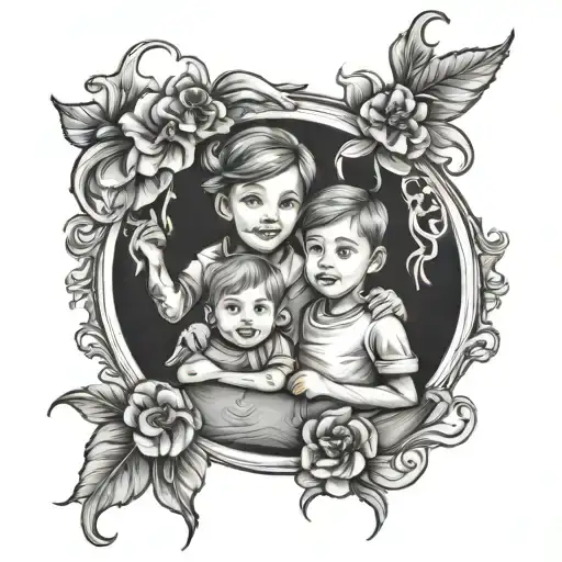 Grandkids tattoo design idea