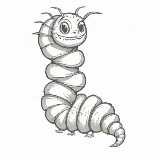 a caterpillar with a cigarette tattoo design idea
