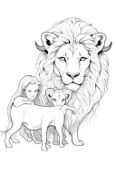 Leo mother and her two children Virgo and taurus tattoo design idea