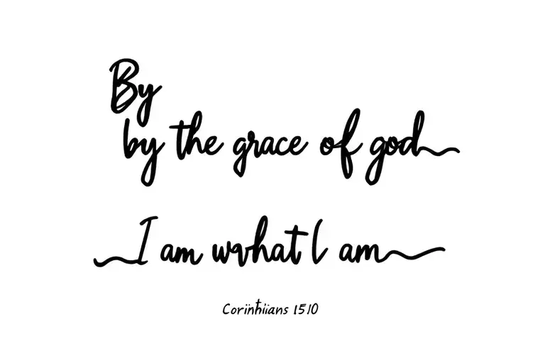 by the grace of god i am what i am corinthians 15:10 tattoo design idea