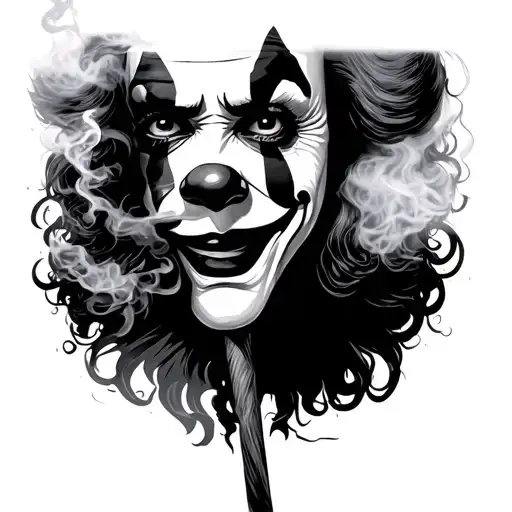 icp vlunt smoking clown tattoo design idea