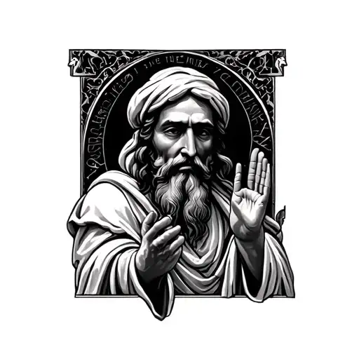 Abraham of the Bible at peace tattoo design idea