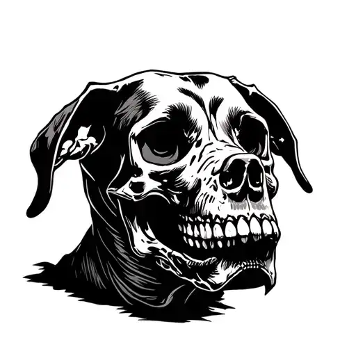 skull dog ad astra per aspera tattoo design idea