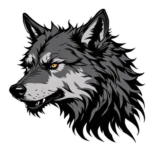 Demon Wolf tattoo design idea