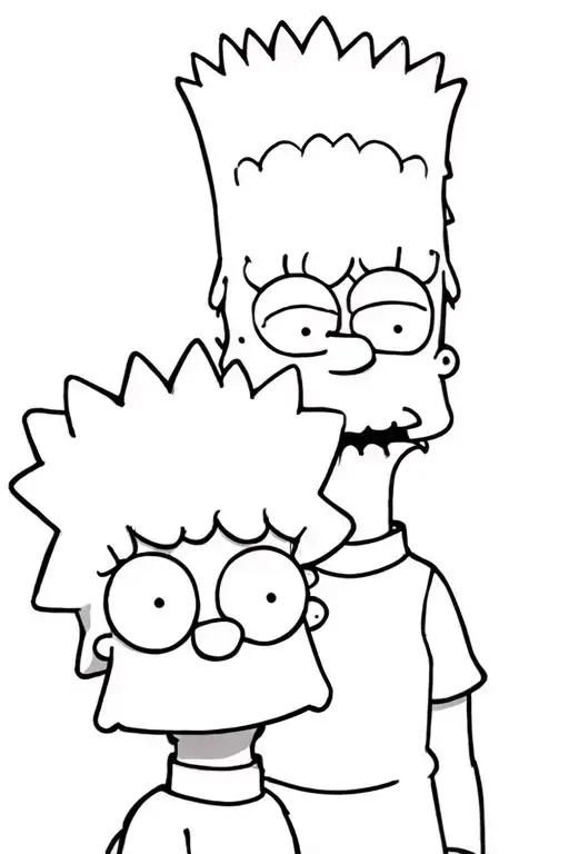bart and lisa simpson family series tattoo design idea