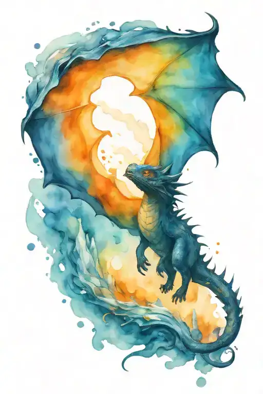 Toothless from Dragon's Rise to Mountain tattoo design idea