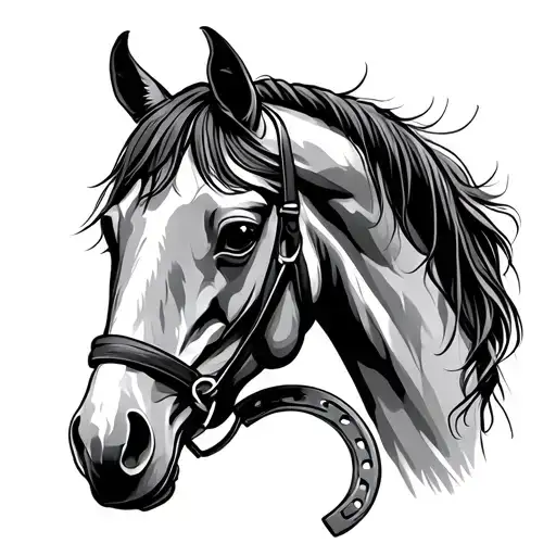 Horse And Horseshoe tattoo design idea