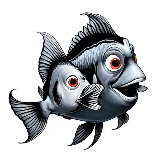 Pisces Nemo and Dory tattoo design idea