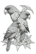 two lorikeets tattoo design idea