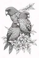 two lorikeets tattoo design idea