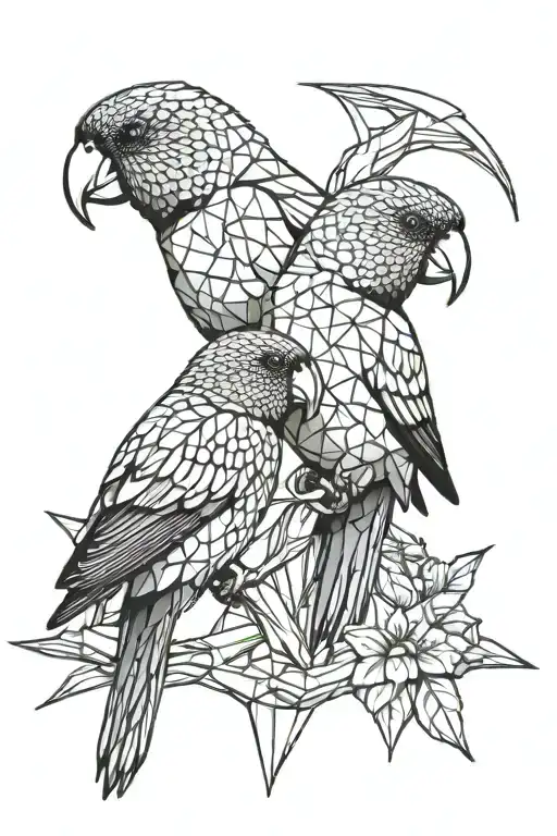 two lorikeets tattoo design idea