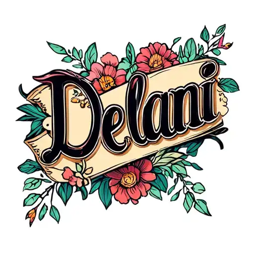 "Delani" Daughter Name Design: Write tattoo design idea