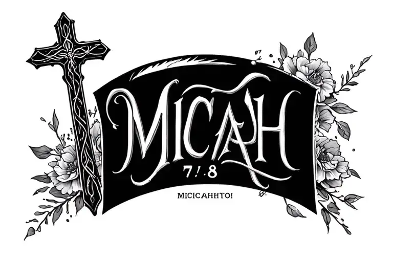 "MICAH 7:8" Cross tattoo tattoo design idea