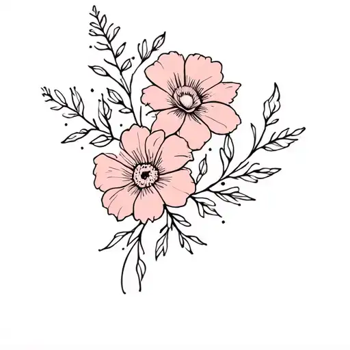 flowers around the knee cap tattoo design idea