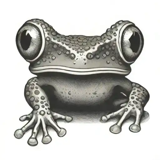 red eyed tree frog sitting tattoo design idea
