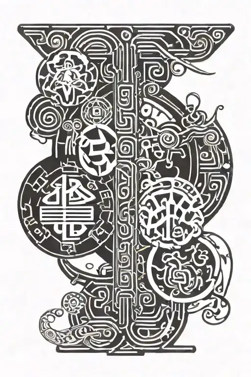 kaizen Japanese characters combined with psilocybin molecule tattoo design idea