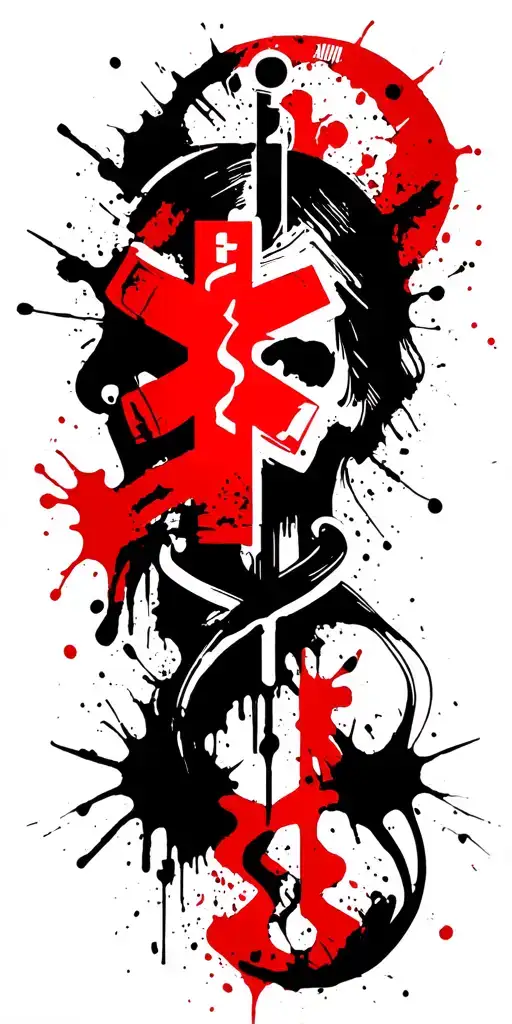 registered nurse paramedic symbol intertwined tattoo design idea