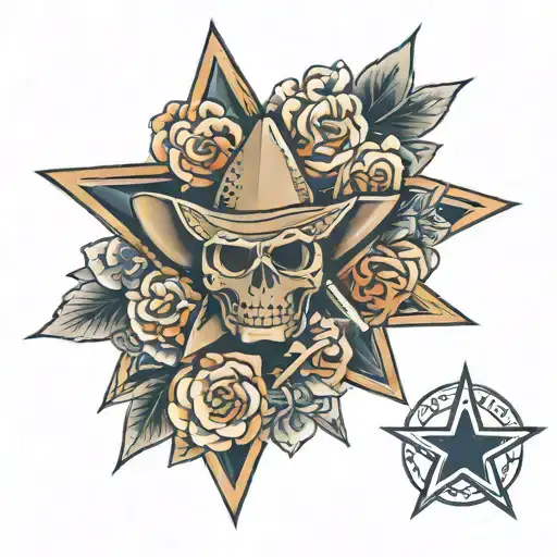 Name and Dallas Cowboys Star tattoo design idea