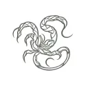 scorpion intertwined with aries zodiac sign tattoo design idea
