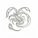 scorpion intertwined with aries zodiac sign tattoo design idea
