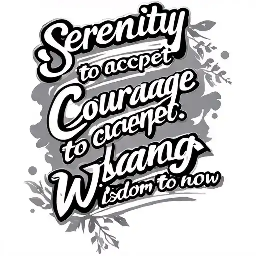 "Serenity to accept, Courage to" Serenity to accept, Courage to change, Wisdom to know. tattoo design idea