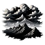 mountain cloud wind tattoo design idea