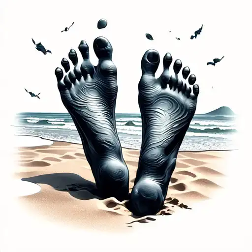 Footprints In The Sand tattoo design idea