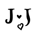 "small and elegant, minimal" lowercase J with heart tattoo design idea