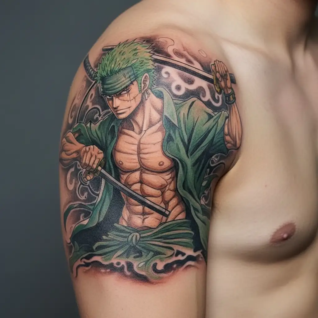 zoro one piece tattoo design idea