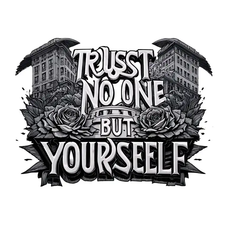 trust no one but yourself city codes it 910, 757, 808, 256  tattoo design idea