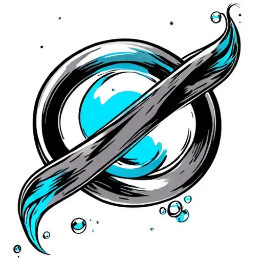 Design a tattoo about a bubble and black and blue infinity sign small and simple tattoo design idea